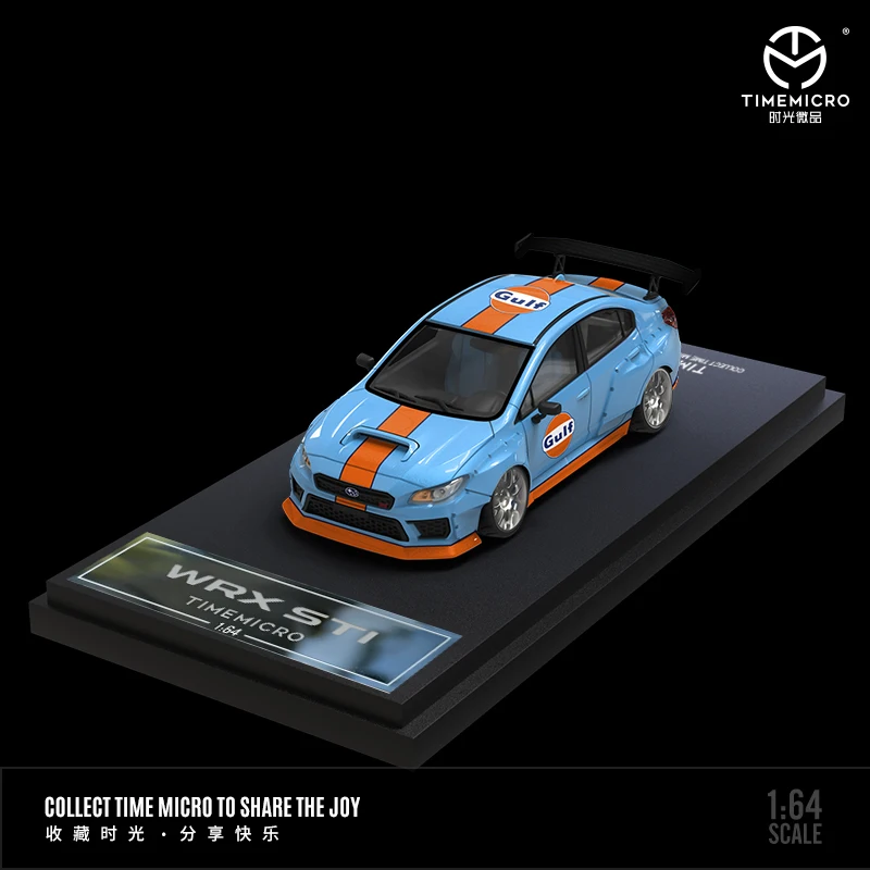 

TimeMicro1:64 Subaru WRX STI Gulf Oil painted low party modified car alloy model