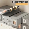 Bed Sheet Storage Box Blanket Quilt Cover Storage Box Clothing Fabric Sheet Storage Bin for Bedding Sheets Duvet Covers Blankets 4