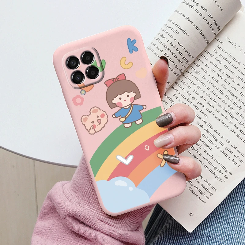 Cute Painted Soft Cover Cartoon Cat & Sunflower TPU Case