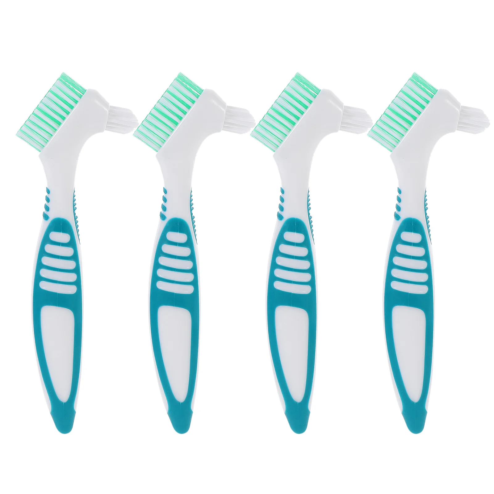 4 Hard Toothbrushes Double Sided Multi- Layered Bristles Cleaning Brush Denture Care ( Orange )