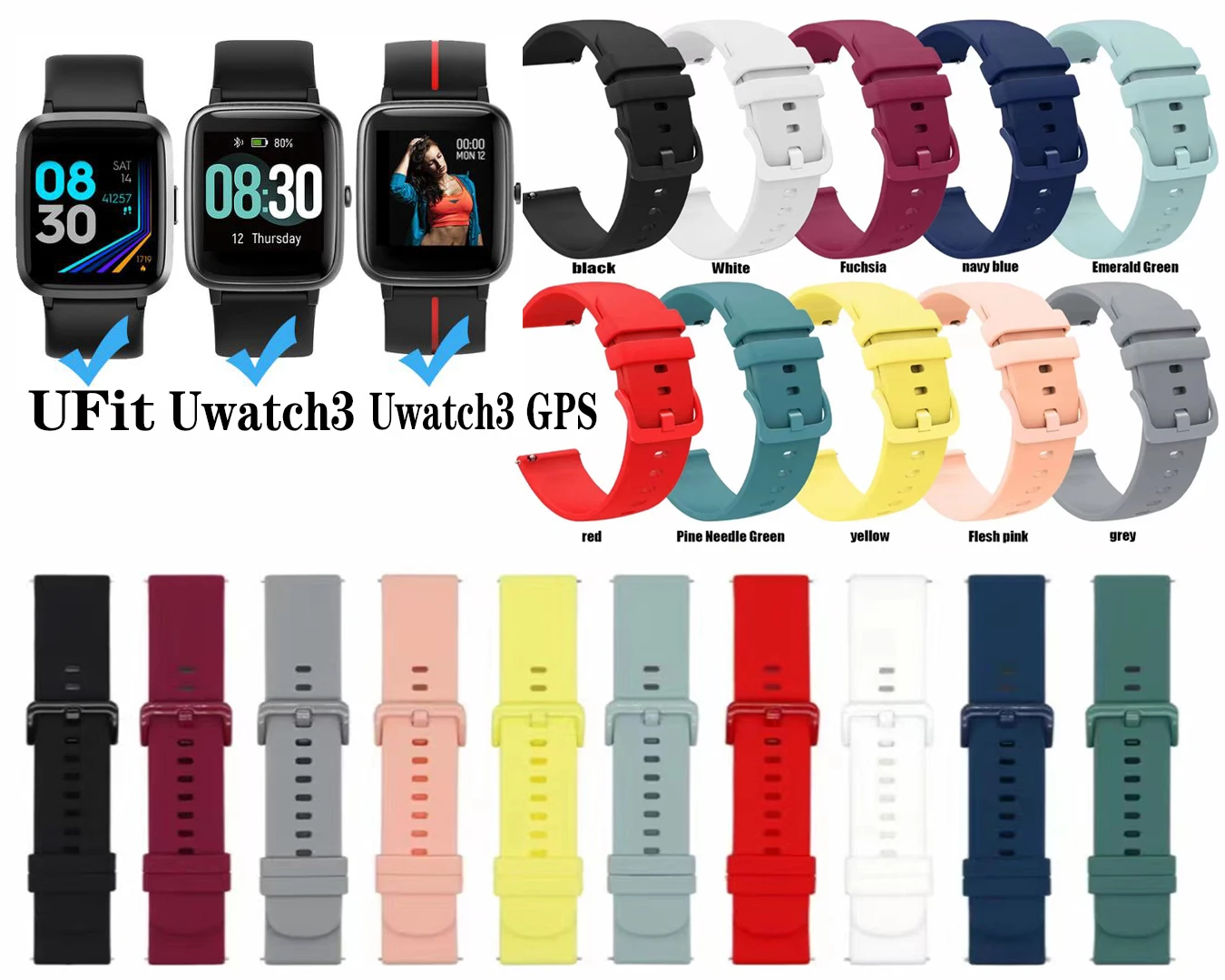 

Сменный ремешок для смарт-часов Umidigi UFit, ремешок для смарт-часов Umidigi Uwatch 3 GPS/Uwatch GT, силиконовый ремешок на запястье