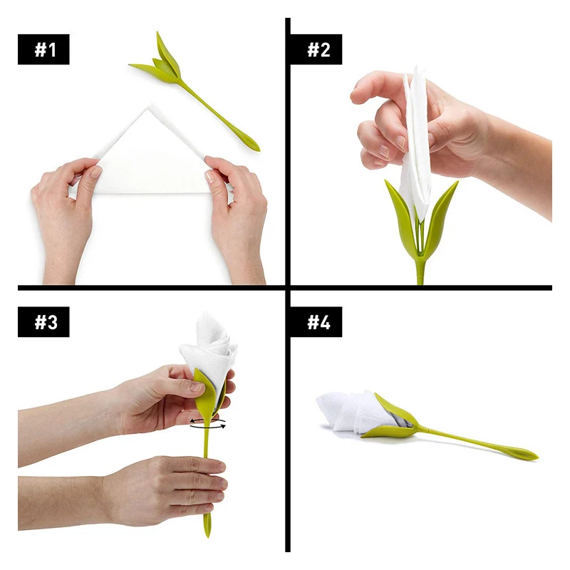 Fashion Leaves Flower Paper Roll Dining Table Napkin Holder Rack Serviette Organizer Tissue Storage Decor 4pc/lot 2