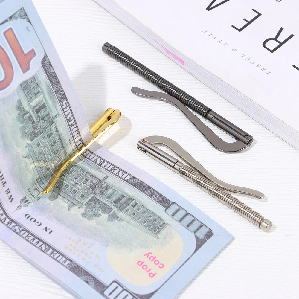 Metal Money Clip 1Pc Portable Money Clip Metal Cash Holder Spring Clamp Bar Wallet Replace Parts Simple Bifold Durable Wallet Accessory 4Colors
