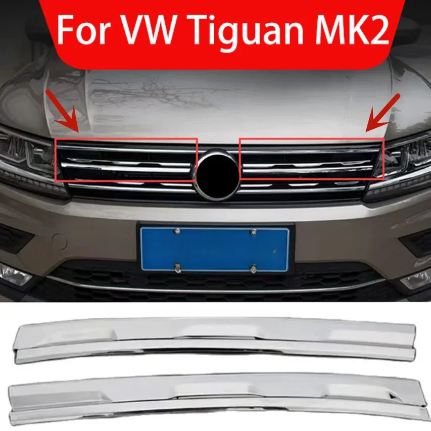 

Передняя решетка радиатора Решетки Гриля наклейка на крышку ремонт молдинг стиль украшение 2 шт. для VW Volkswagen Tiguan MK2 Европейская версия 2017-2021