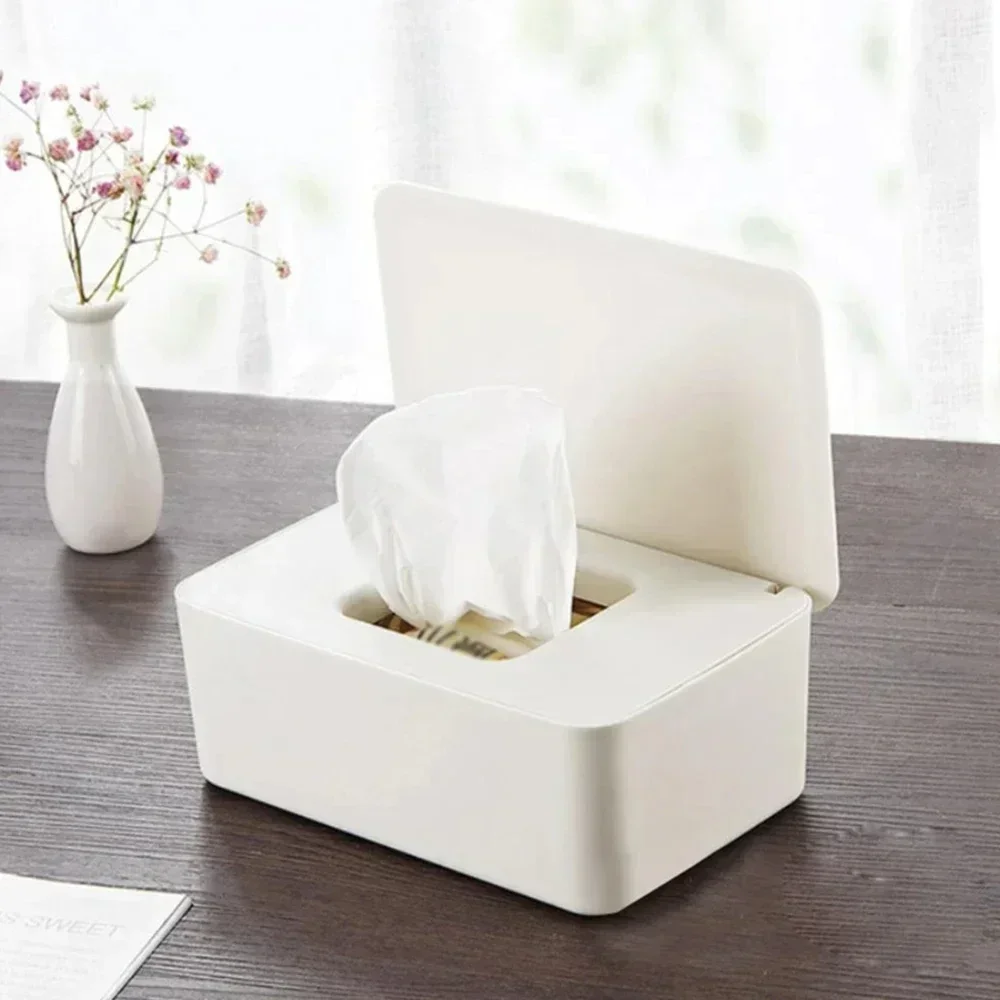 Tissue Box Dustproof Wet with Lid Baby Nappy Storage Holder