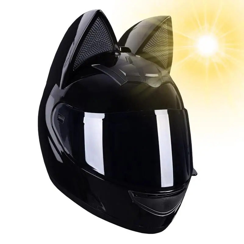 

Cat Ear Motorcycle Helmets Motorcycle Full Face Helmets Adult Cat Ear Motorcycle Helmets Women Cute Cat Locomotive Motorcycle
