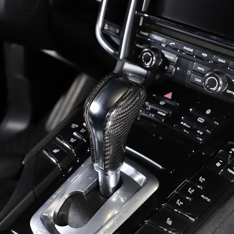 YJDOORPLAY Copertura del pomello del cambio in fibra di carbonio per Porsche per Cayenne 958 (2011 2017), lunga durata e resistente allo sporco