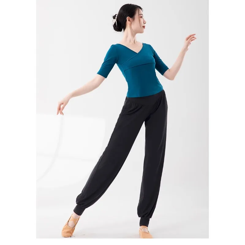 

Dance Costumes Practice Clothes Women's Spring Summer Long Sleeve Modal Classical Dance Body Loose Modern Dance Bloomers Set