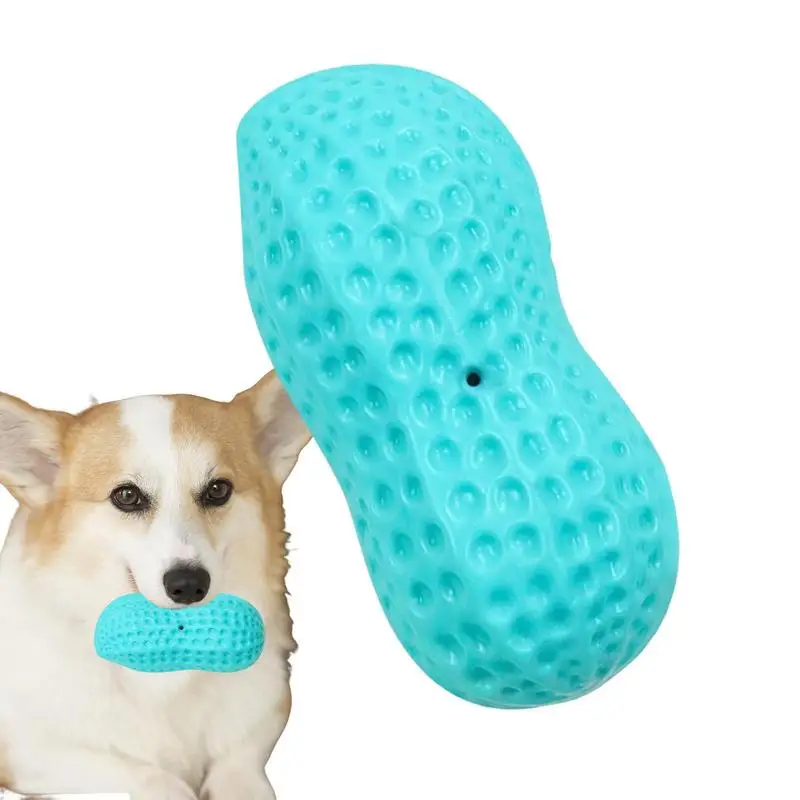 

Dog Teething Toys Peanut Shaped Puppy Chew Toys For Teething Medium Dog Chew Toy Indestructible Squeaky Dog Toy For Aggressive