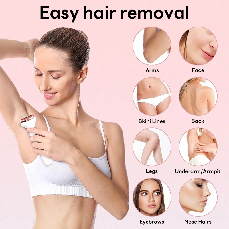Electric hair remover 4 In 1 Painless Rechargeable Trimmer Women Body Razor Face Leg Armpit Bikini Pubic Shaver