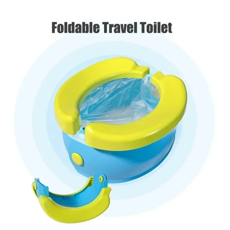 Portable Travel Baby Potty Foldable Children's Potty Training Seat Easy to Clean Complimentary Storage Bag and 20 Garbage Bags 2 Portable Travel Baby Potty Foldable Children's Potty Training Seat Easy to Clean Complimentary Storage Bag and 20 Garbage Bags - Image 2