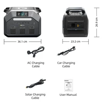 Station d'alimentation portable IEE P1800, générateur solaire 1800W, batterie LiFePO4 de qualité EV 1024Wh, 11 ports de sortie, 220V, 3600W de puissance de pointe 3