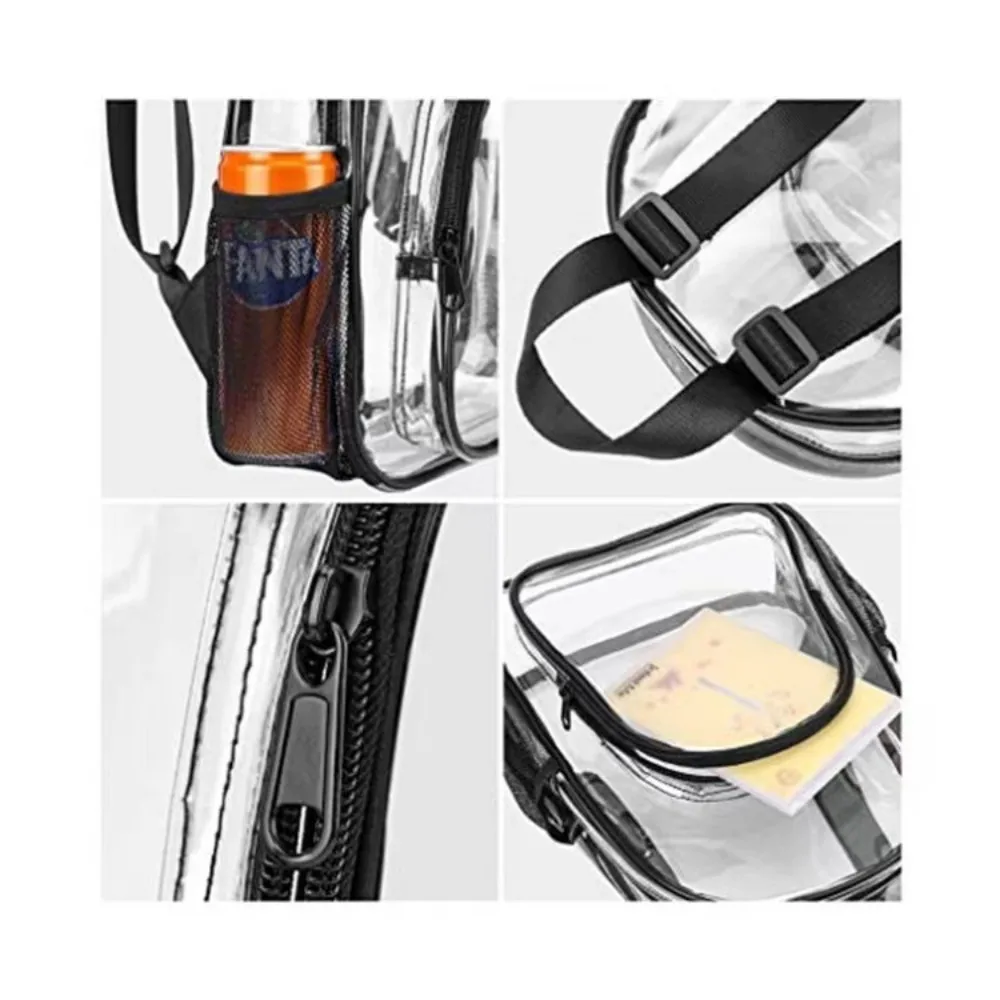 Clear PVC Bacpacks Men Simple Fashion Transparent Backpack Stadium Approved Women Large Capacity Durable Backpack for Concerts