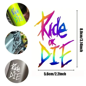 Ride or Die Bike Frame Stickers Bicycle Top Tube Waterproof Decals for MTB Bicycle Decorative Frame Bike Motorcycle Accessories 6