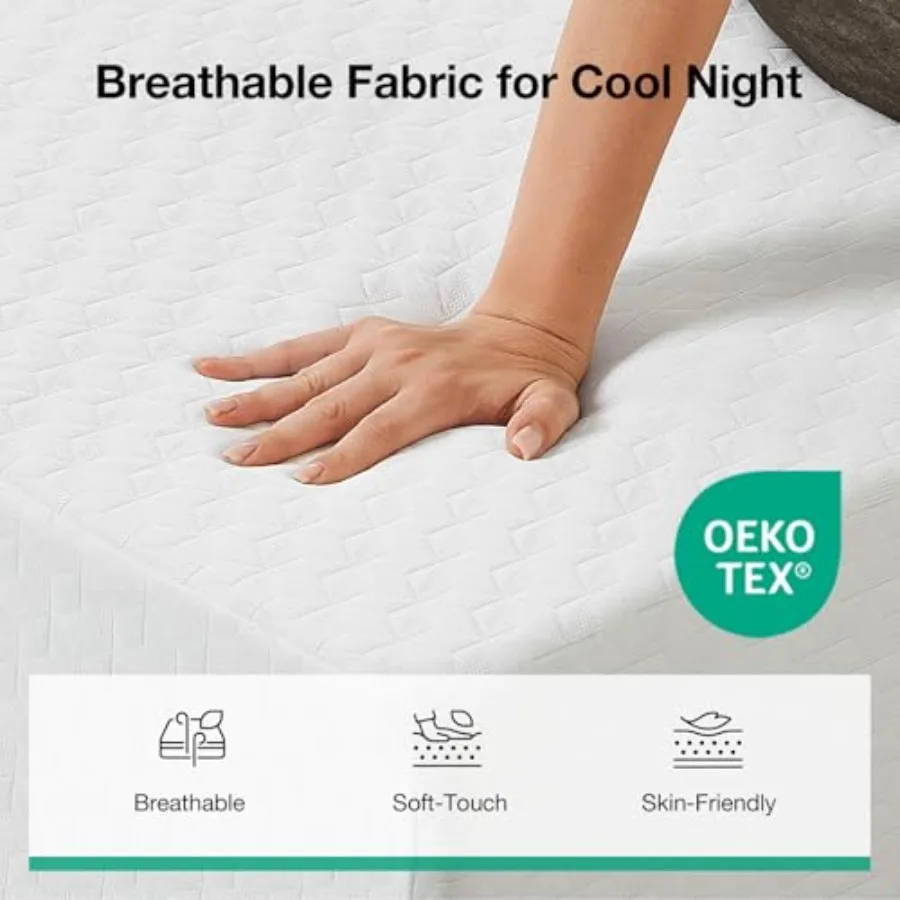 Full Size Mattress 10 Inch Memory Foam Mattress Full for Supportive Pressure Relief Removable Washable Cover CertiPURUS Certifi