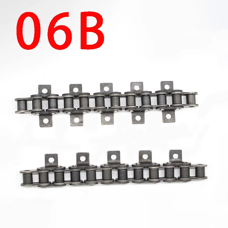 Straight Roller Cadeia Linha Única Cadeia de Linha Double Bend Ear Short Pitch Precision Industrial Drive 1.5 m 06b 1pc