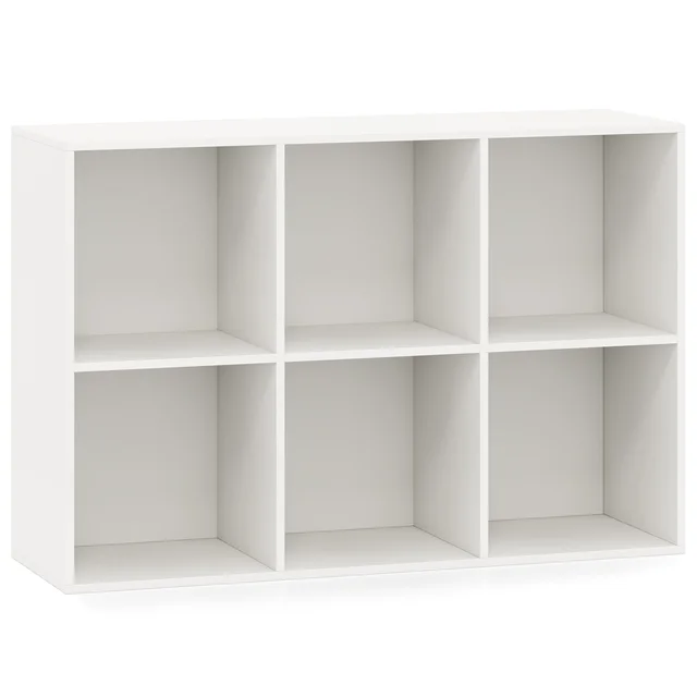 6-Cube Bookcase Modern 3-Tier Storage Organizer Horizontal Vertical Bookshelf