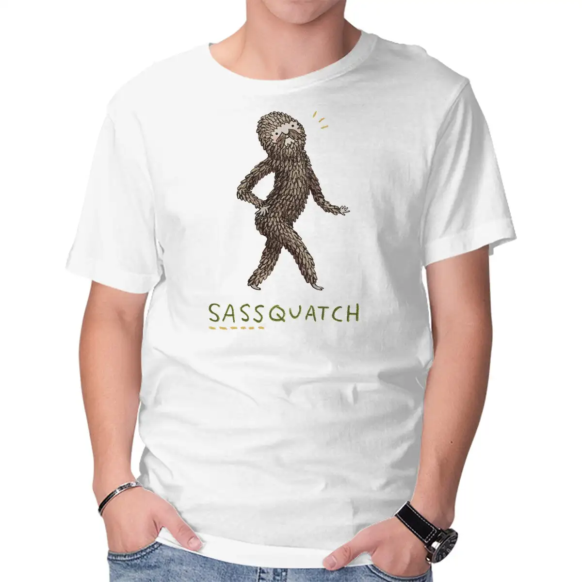 

Футболки Sassquatch с рисунком аниме для мужчин, женская одежда, футболки с коротким рукавом, Новое поступление, летние футболки унисекс