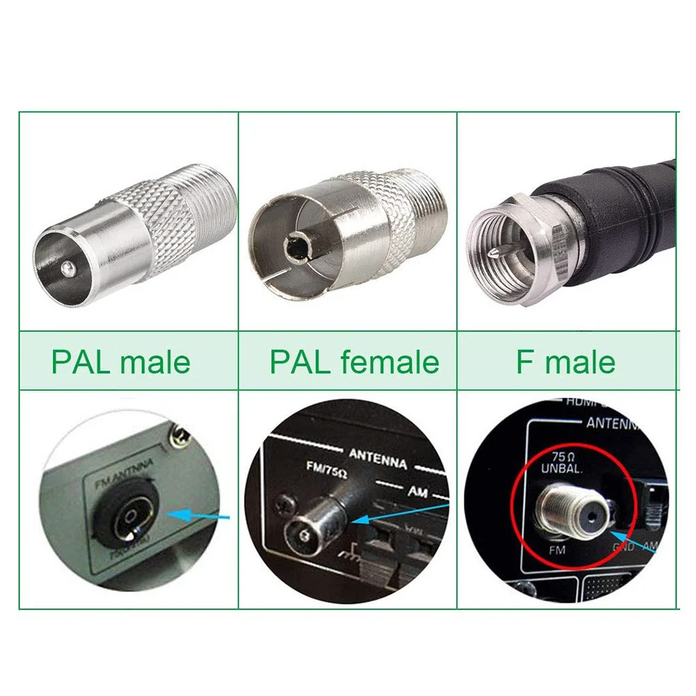 Indoor FM Radio Antennas with 3 Adapter TV Antenna Indoor 75 Ohm DAB Radio Replacement Antenna for Home Stereo Receiver