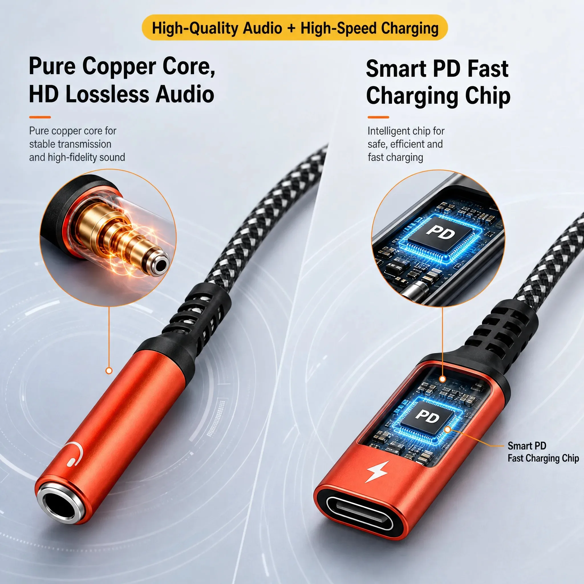 2 in 1 타입 C to 3.5mm 잭 헤드폰 어댑터 엘보 USB C AUX 오디오 스플리터 커넥터 PD 60W 고속 충전 아이폰 삼성용