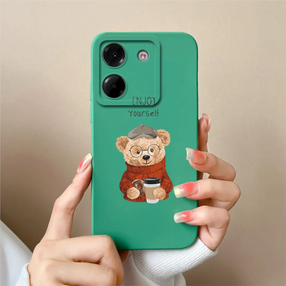 Sweet Girl Soft Liquid Silicone Protective Phone Case Cover
