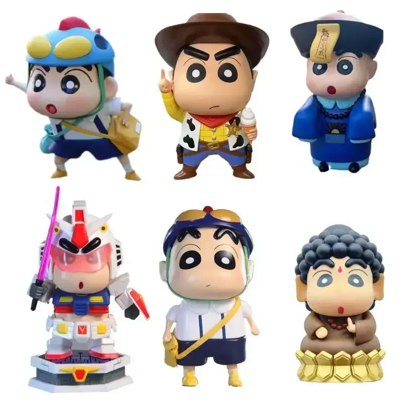 

Funny Crayon Shinchan Cute Figures Monk Taxi To School Little New Car Ornaments Buddha Fat House Kindergarten Model Ornament