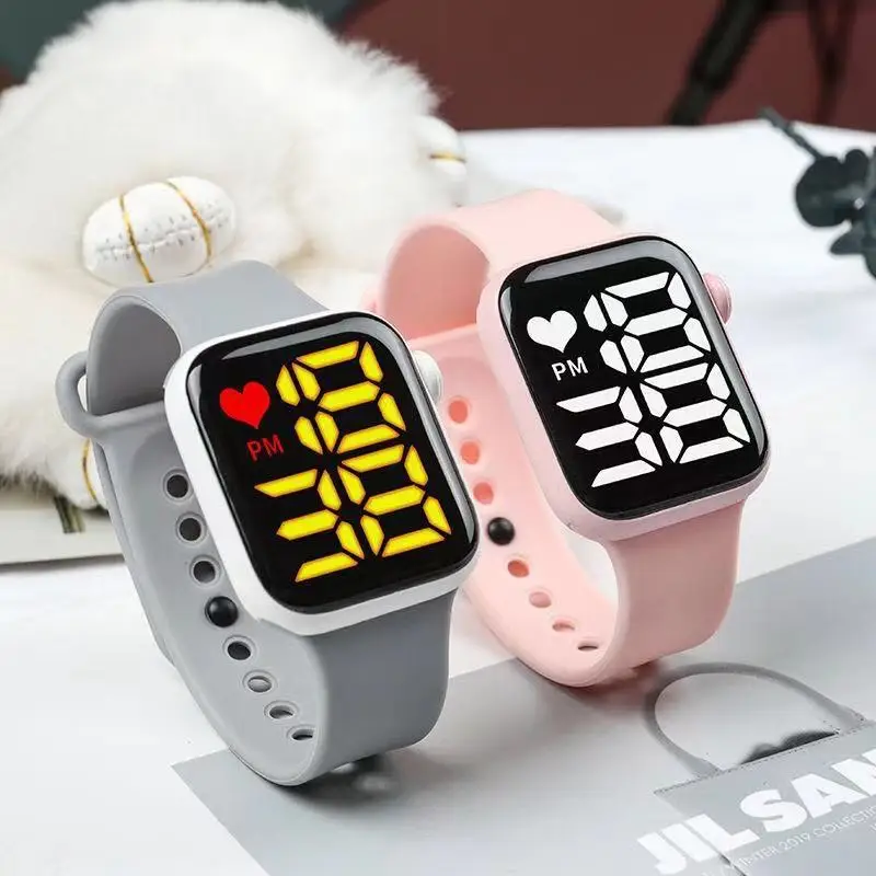 

Children Watches Led Display Digital Watch Men For Women Sport Waterproof Soft Silicone Electronic Watches Student Fitness Watch
