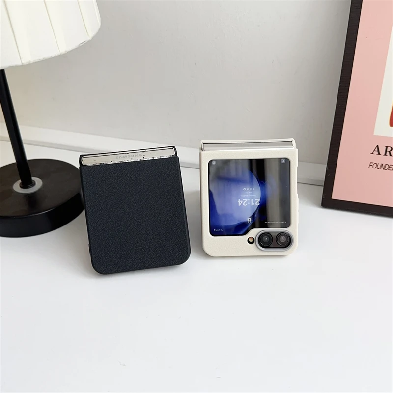 Luxury Leather Texture Soft Back Cover for Samsung Galaxy Z Flip Series - Unisex Design