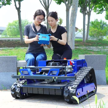 Customized Factory Sales zero Turn Ride on Tractor 4x4 Grass Cutter Remote Control Crawler Lawn Mower Machines for Grass Cutting 1