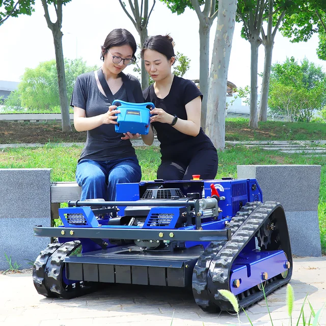 Customized Factory Sales zero Turn Ride on Tractor 4x4 Grass Cutter Remote Control Crawler Lawn Mower Machines for Grass Cutting 1