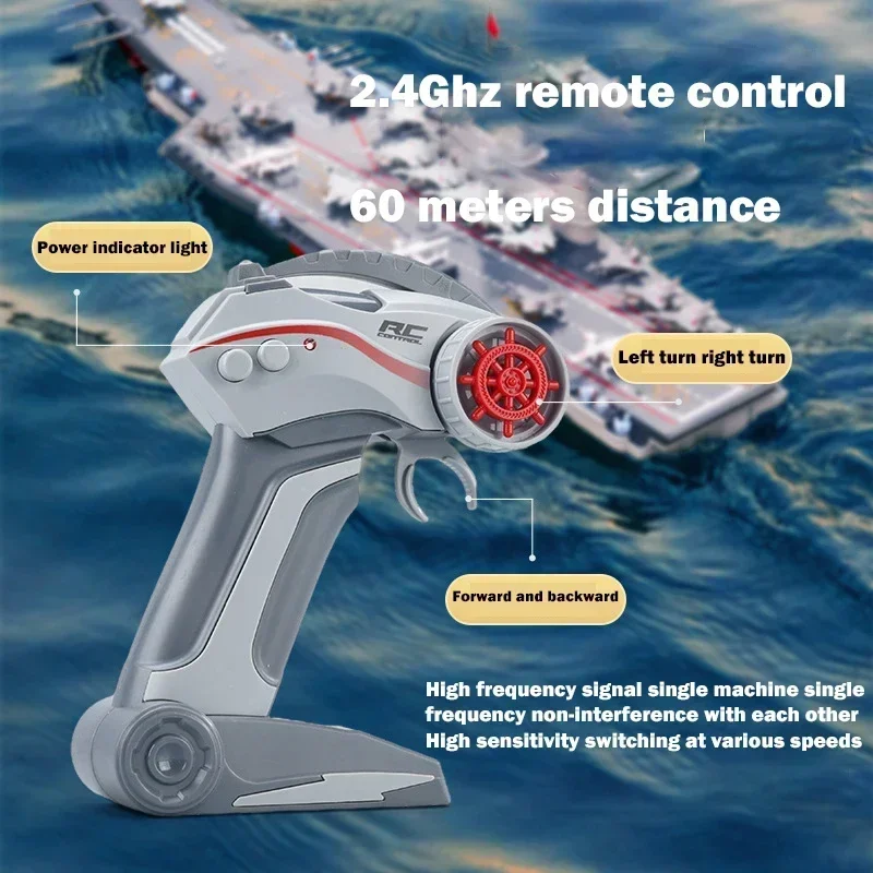 Remote Control Boat Aircraft Carrier Large Navigation Model Remote Control Ship Multi-direction Control Water Games Children's Toy Simulation Ship