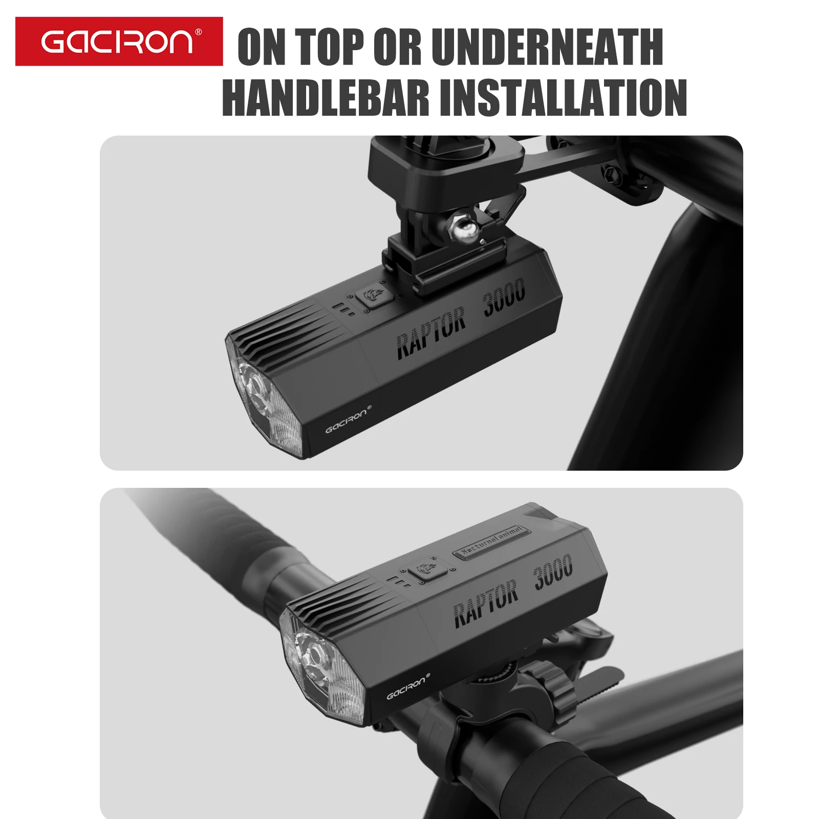 Gaciron Bicycle Front Light,Raptor 1800/3000 Lumens Wireless