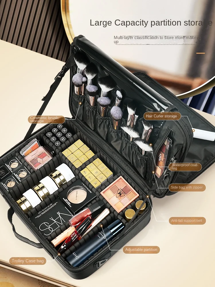 Amazon.com: LUKYMIRO Travel Cosmetic Train Case with Removable Lighted  Mirror, Portable Makeup Bag with LED Mirror, Makeup Storage Organizer with  Sturdy Adjustable Dividers, 3 Color Lights, Black : Beauty & Personal Care