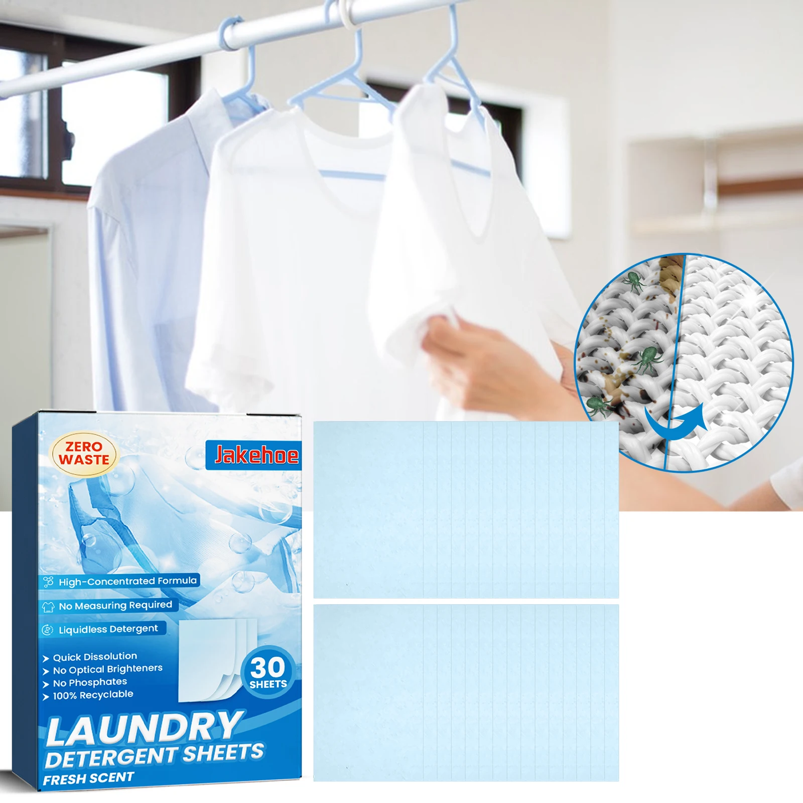 Eco Friendly Laundry Detergent Sheets Fresh Scent