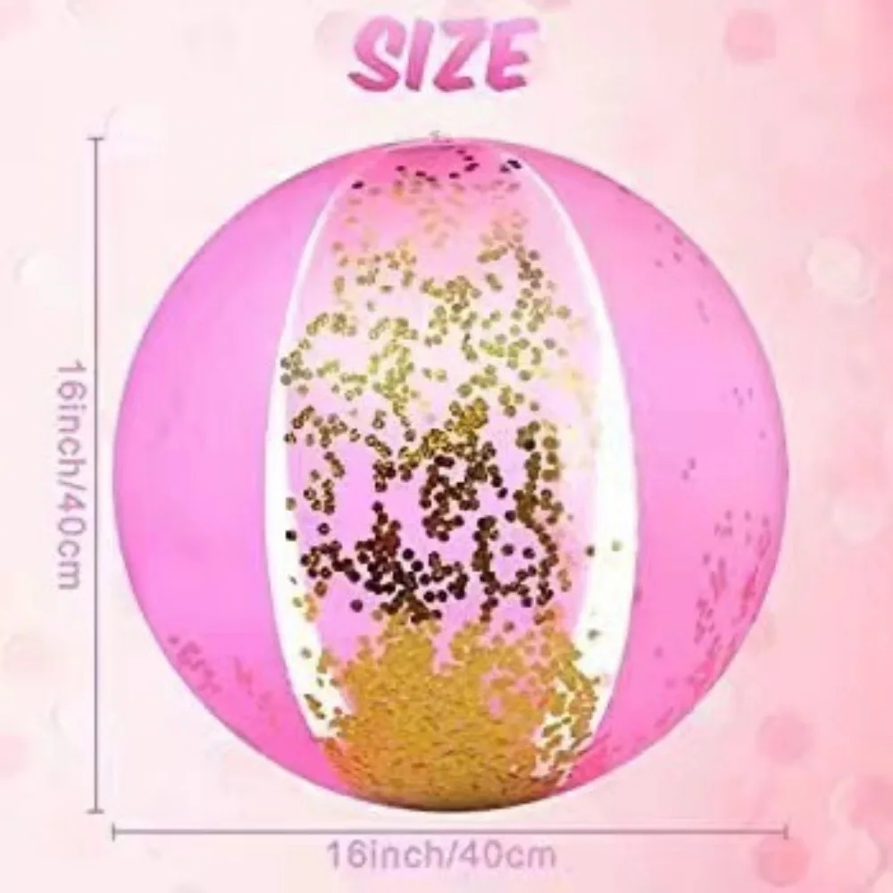 Beach ball, water balloon, inflatable flash ball confetti pool toy heavy beach ball summer swimming pool party water outdoor toy 6