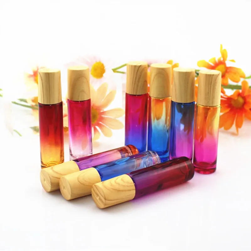 1PC 천연 보석 롤러 볼 병 10ml 두꺼운 Doterra 에센셜 오일 롤 병에 빈 화장품 향수 용기