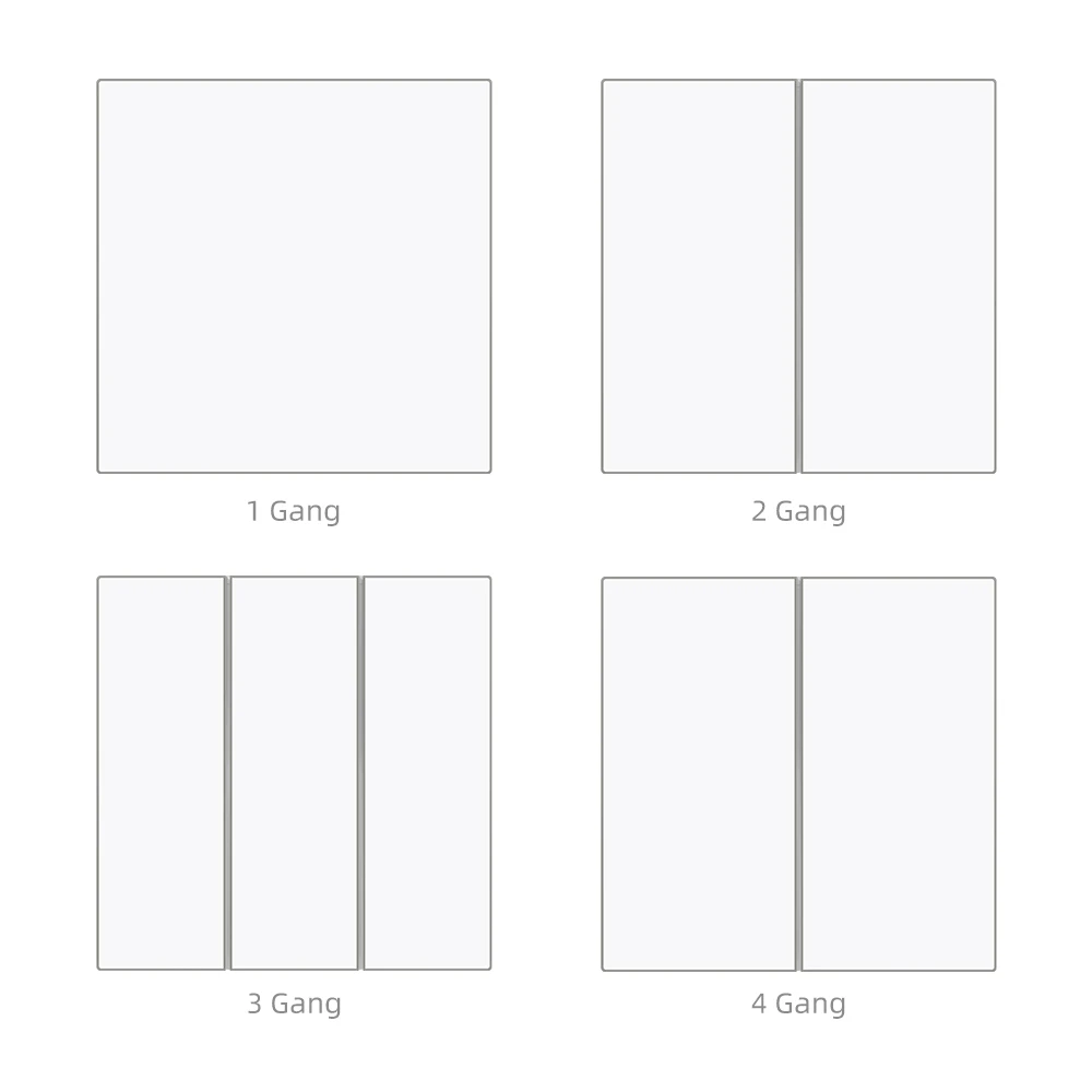 WiFi Tuya EU Smart Light Switch with Ambient Light,1/2/3/4 Gang Button Light Swi