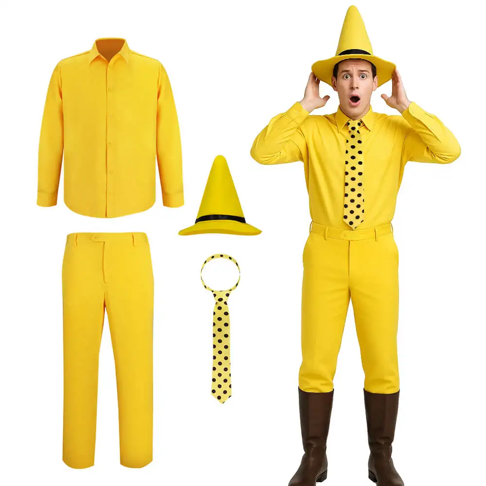 Película Curious George Cosplay disfraz traje de hombre sombrero