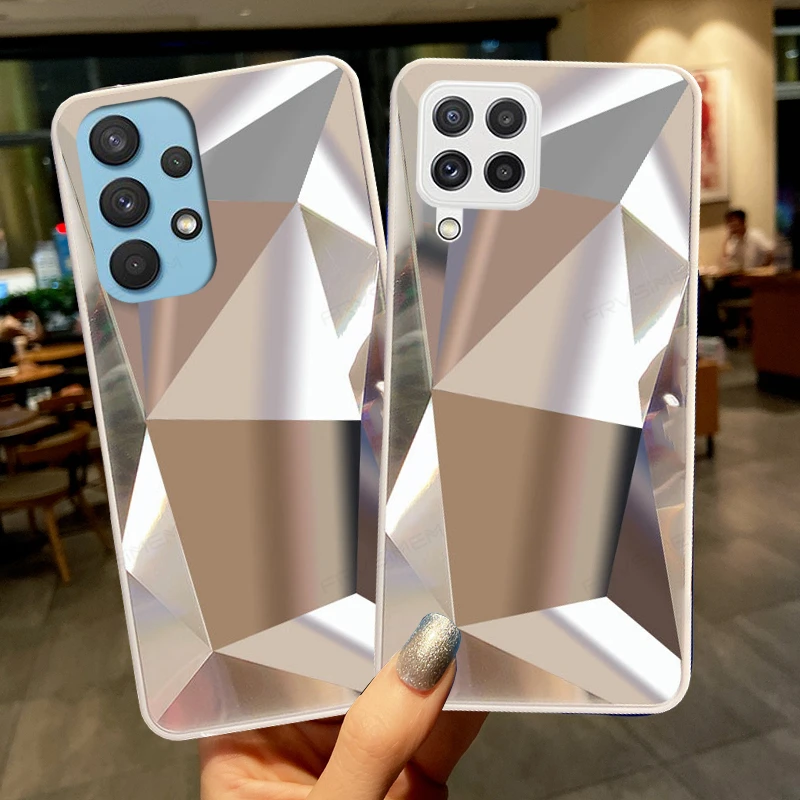 3D бриллиантовый зеркальный мягкий чехол из ТПУ для Samsung Galaxy A12 A22 A32 4G M12 M22 M32 A52 A52s 72