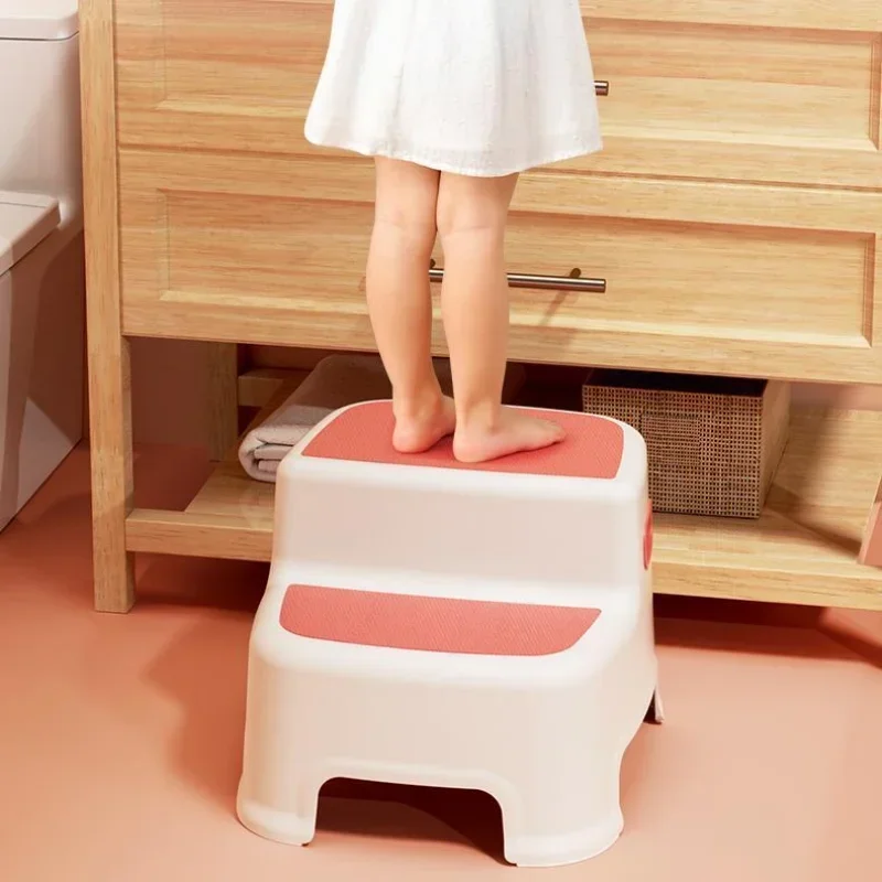 Children's Ottoman Baby Step Chair Stool Small Bench Hand Washing Step Children's Stool Non-Slip Footstool Stand