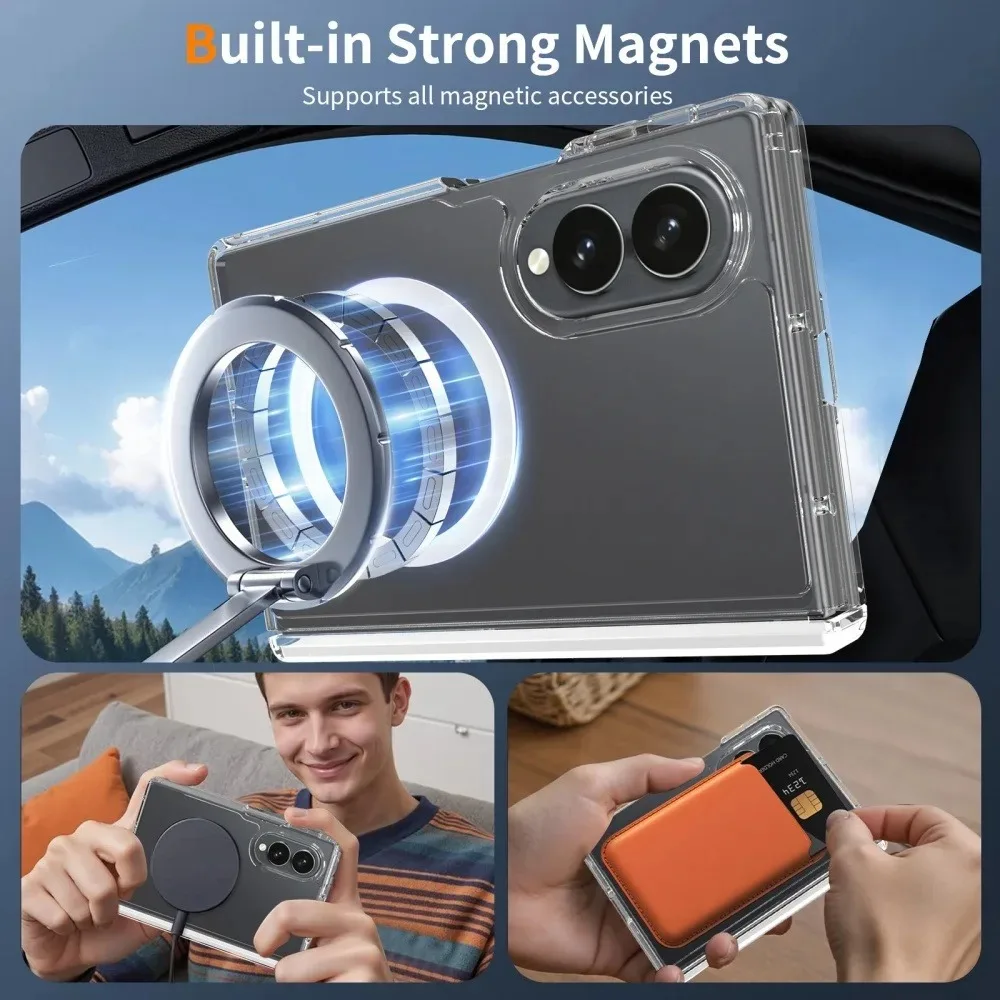 Transparent Magnetic Shockproof Case with Camera Protection & Magsafe Compatibility