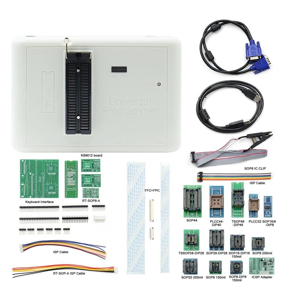 Programador Universal Original RT809H con 26 adaptadores emmc nand ...