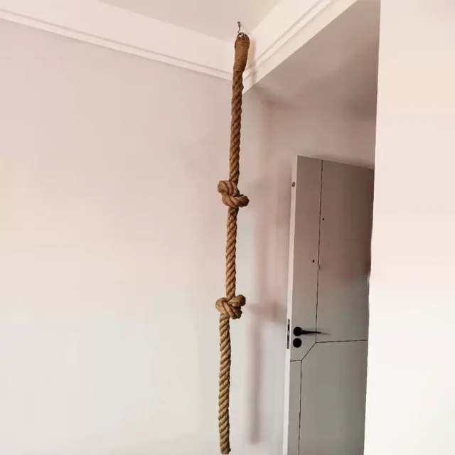 Cat climbing rope with hook ceiling wall mounted kitten scratching post climbing rope toy, suitable for indoor and outdoor cats 3