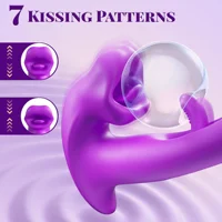 2-in-1-Klitoris-Vibrator mit realistischen Lippen für Frauen, G-Punkt-Sexspielzeug mit 10 schlagenden, vibrierenden und leckenen Zungenmodi, Masturbator 2