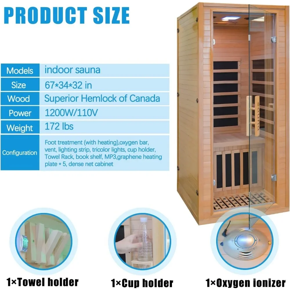 Sauna, Low EMF Infrared Home Sauna, Personal Outdoor Indoor Heaters Saunas Wood Tiny Dry Barrel Snfared At Home Sauna Room 5
