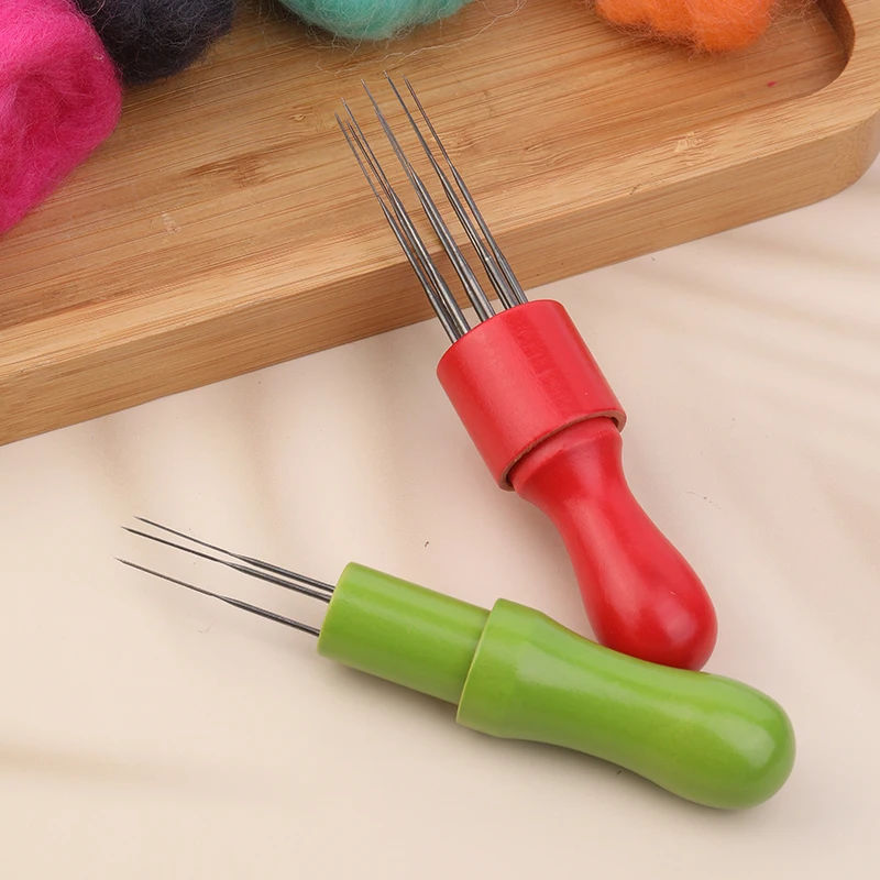 Wool Felting Needles MIUSIE Felting Needle DIY Tools Accessories Colorful Wooden Handle Wool Felting Needles Tool DIY Handmade Working