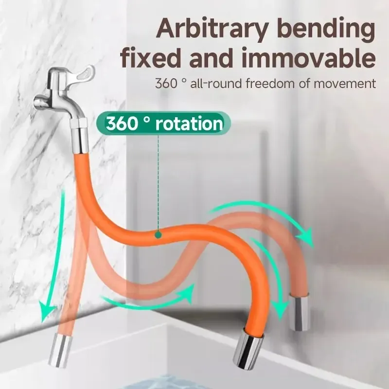 20/30/50CM Water Faucet Extension Hose 360° Rotation Bending Faucet - View #13