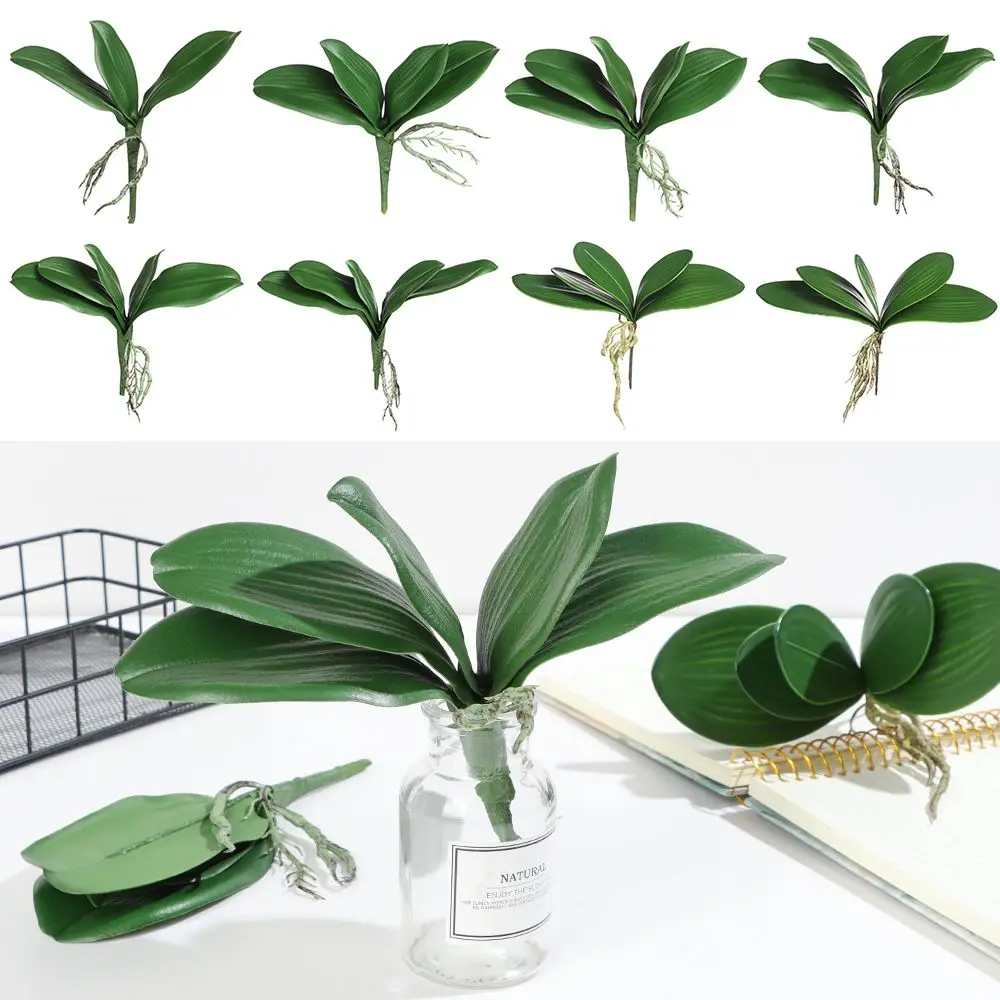 Artificial Plastic Green Orchid Leaves for Home Party Decoration