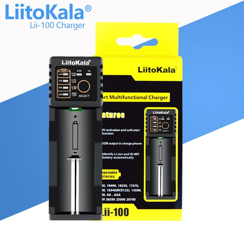 Battery Charger For 18650 18350 26650 16340 RCR123 14500 3.7V 1.2V Ni-MH Ni-Cd 2A USB
