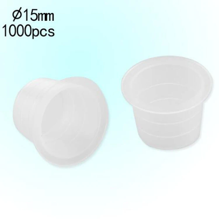500Pcs Plastic Microblading Cap Pigment Clear Holder Container S/M/L Size For Needle Tip Grip Power Supply